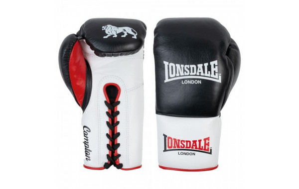 Перчатки боевые 8oz Lonsdale Campton 160003 8 R BK/WHT/RD черный\белый\красный 600_380