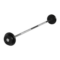 Штанга неразборная MB Barbell с чёрными дисками, 25 мм, 12,5 кг MB-BarMW-B12,5
