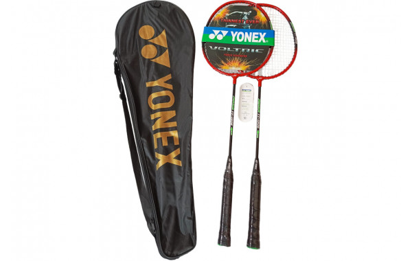 Набор для бадминтона 2 ракетки в чехле Yonex Replika E43164-2 красный 600_380