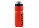 Бутылка для воды Torres 550 мл, крышка с защитным колпачком SS1066 красная, черная крышка