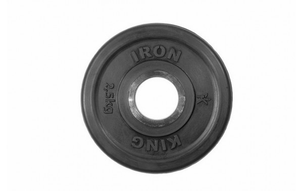 Диск Евро-Классик обрезиненный черный Iron King 2,5 кг, диаметр 51 мм 600_380