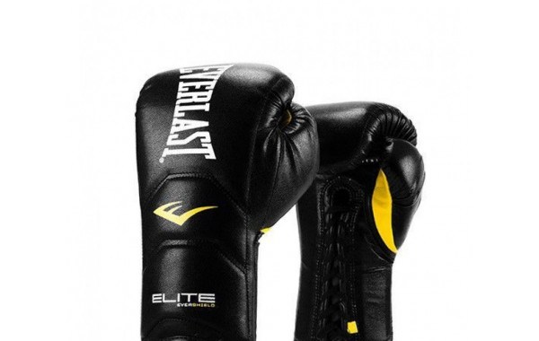 Перчатки тренировочные Everlast Elite Pro черные 16 oz P00000679 16 BK 600_380