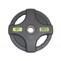 Диск олимпийский обрезиненный с двумя хватами 20 кг Original Fit.Tools FT-2HGP-20 черный