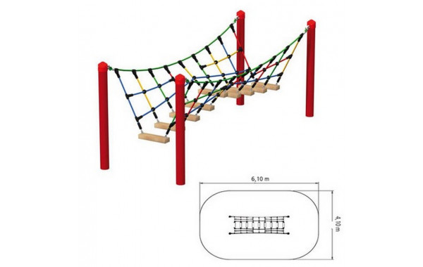 Подвесной мост с деревянными перекладинами Hercules 244 600_380