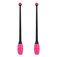 Булавы для художественной гимнастики Indigo 36 см, пластик, каучук, 2шт IN017-BKP черный-розовый