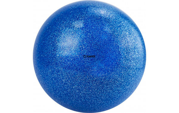 Мяч для художественной гимнастики d19см Torres ПВХ AGP-19-02 синий с блестками 600_380