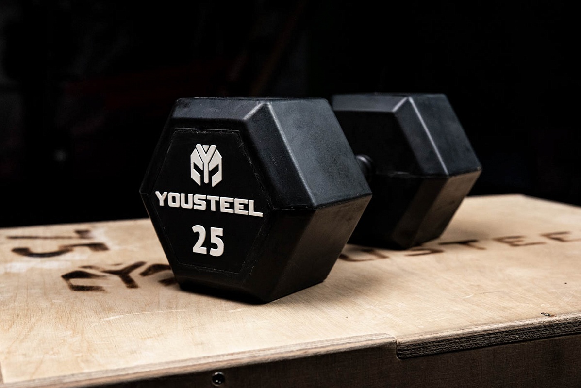 Гантель обрезиненная YouSteel HEX DB 35 кг 1197_800