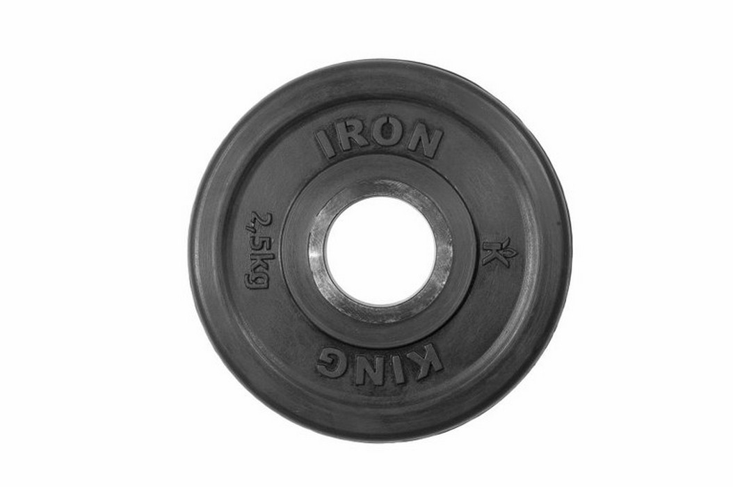 Диск Евро-Классик обрезиненный черный Iron King 2,5 кг, диаметр 51 мм 1054_700