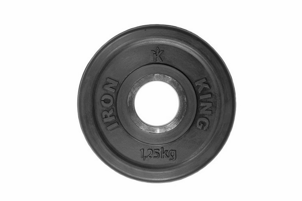 Диск Евро-Классик обрезиненный черный Iron King 1,25 кг, диаметр 51мм 1054_700