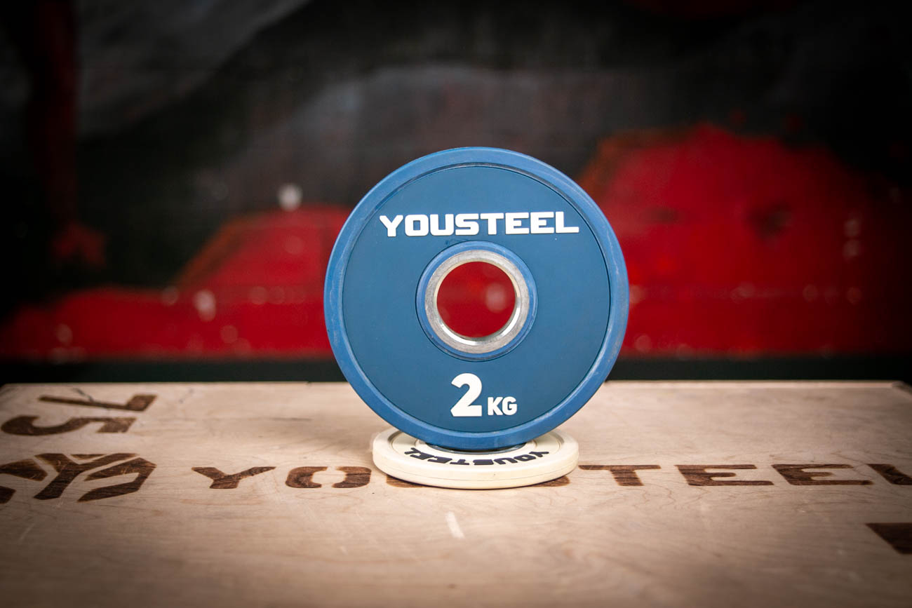 Диск 2,0кг, каучук, тренировочный, синий YouSteel 1300_867