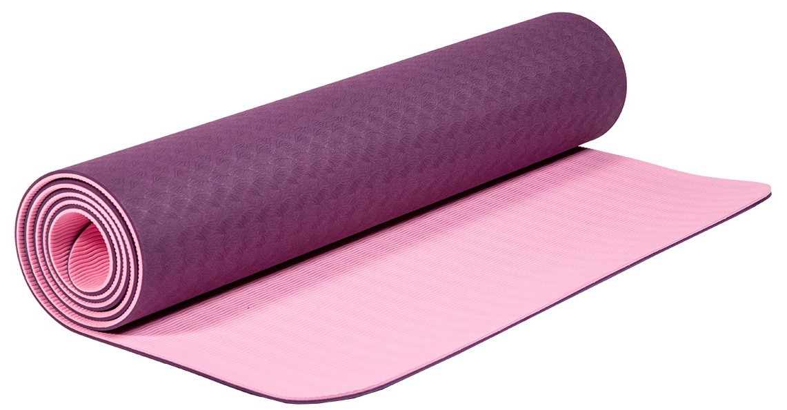 Коврик для йоги и фитнеса Profi-fit 6 мм, профессиональный фиолетово-розовый 173x61x0,6 1141_595