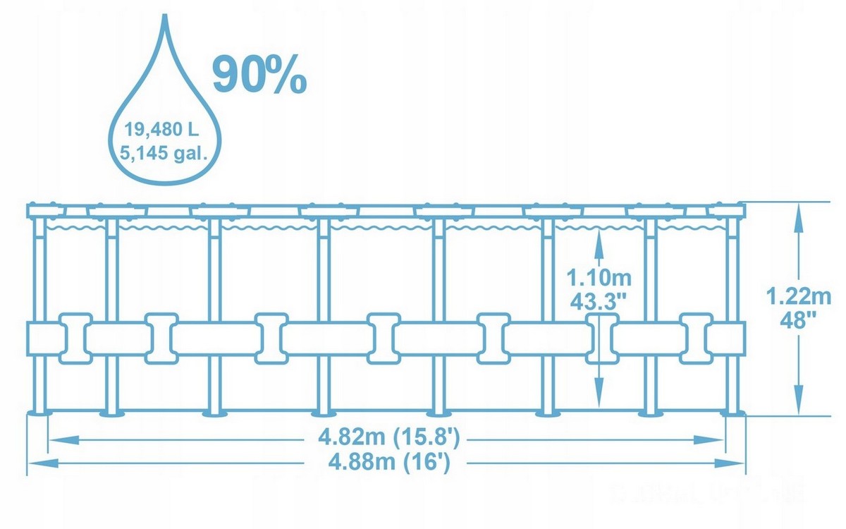 Каркасный бассейн 488х122см Bestway 56451 1200_750