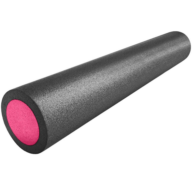Ролик для йоги Sportex полнотелый 2-х цветный 60х15см PEF60-9 черно\розовый (B34497) 800_800