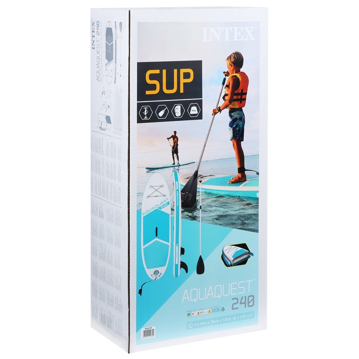 SUP-доска Aqua Quest 240 244x76x13см, насос, весло, лиш, сумка, до 90 кг Intex 68241 700_700