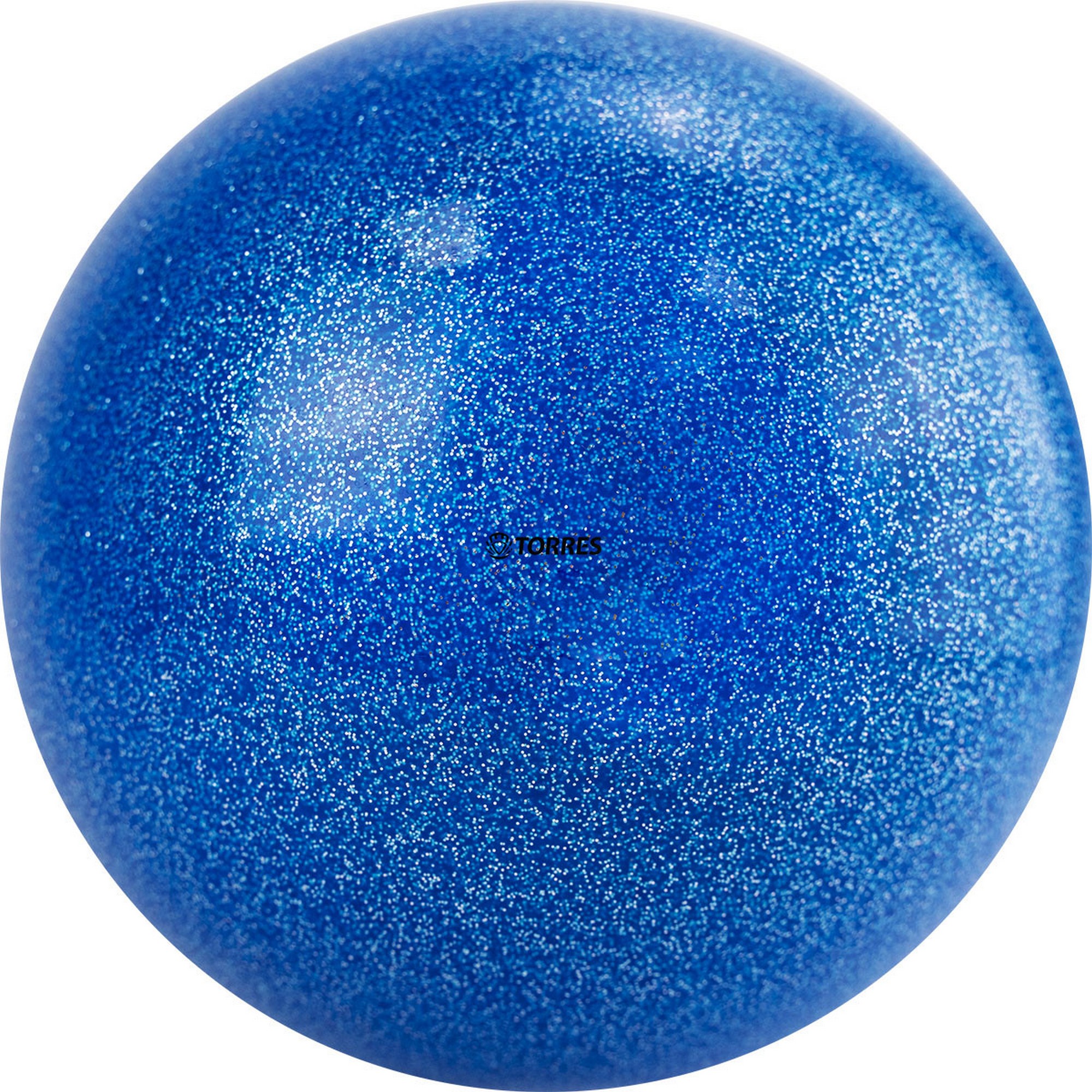 Мяч для художественной гимнастики d19см Torres ПВХ AGP-19-02 синий с блестками 2000_2000