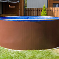 Круглый бассейн 300x125см, чаша мрамор 0.4\0.4мм Лагуна ТМ817/30011 темный шоколад 120_120