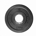 Диск Евро-Классик обрезиненный черный Iron King 1,25 кг, диаметр 51мм 120_120