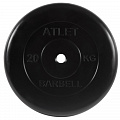 Диск обрезиненный d51мм MB Barbell Atlet 20кг черный MB-AtletB51-20 120_120